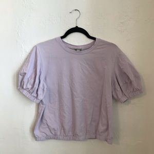 Lilac Crop top with Puffed Sleeve